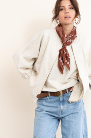 Deblon :  Cardigan with bat sleeves Flora | beige - img2