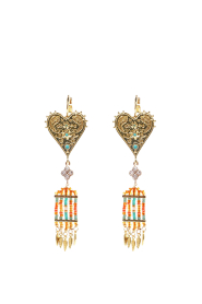 Hipanema |  Handmade earrings with beads Vittora | orange | Picture 1