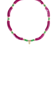 Hipanema |  Handmade necklace with colored beads Berbere | purple | Picture 1