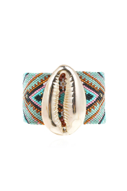 Hipanema |  Handmade bracelet with shell Apashe | blue | Picture 1