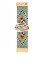Hipanema |  Handmade bracelet with shell Apashe | blue | Picture 2