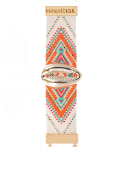 Hipanema |  Handmade bracelet with shell Apashe | orange | Picture 4