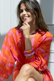 Hipanema :  Handmade colored bangle Imanie | pink - img2