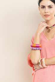 Hipanema |  Handmade colored bangle Imanie | pink | Picture 2