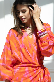 Hipanema :  Handmade colored bangle Imanie | pink - img2