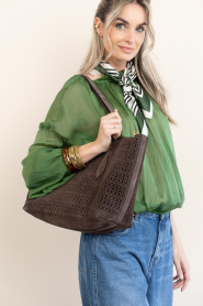 Gianni Chiarini |  Suede shopper Mashup | brown | Picture 2