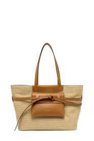 Gianni Chiarini |  Raffia shopper with leather details Belty | natural