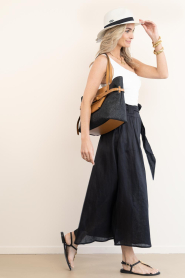 Gianni Chiarini |  Raffia shopper with leather details Belty | black | Picture 2