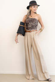 Gianni Chiarini |  Raffia shopper with leather details Belty | black | Picture 4