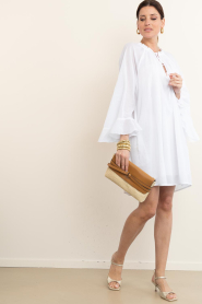 Gianni Chiarini |  Raffia clutch with leather details Belty | natural | Picture 2