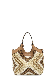 Gianni Chiarini |  Crochet handbag Dua Mini | camel