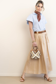 Gianni Chiarini |  Crochet handbag Dua Mini | camel | Picture 4