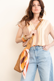 Gianni Chiarini |  Suede shoulder bag Jo | camel | Picture 3