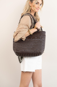 Gianni Chiarini :  Leather braided shopper Paloma | brown - img6