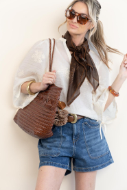 Gianni Chiarini |  Leather braided shopper Paloma | camel | Picture 2