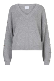 Dante6 |  Soft wool blend sweater with studs | grey | Picture 1
