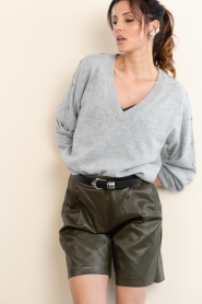 Dante6 |  Soft wool blend sweater with studs | grey | Picture 4