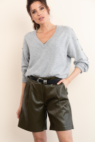 Dante6 |  Soft wool blend sweater with studs | grey | Picture 2