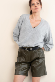 Dante6 |  Soft wool blend sweater with studs | grey | Picture 5