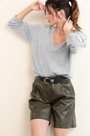 Dante6 |  Soft wool blend sweater with studs | grey | Picture 6