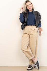 Dante6 |  Alpaca sweater with cut-out Nelian | dark blue | Picture 3