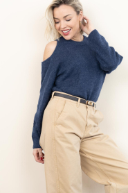 Dante6 |  Alpaca sweater with cut-out Nelian | dark blue | Picture 4
