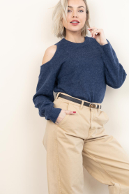 Dante6 |  Alpaca sweater with cut-out Nelian | dark blue | Picture 5