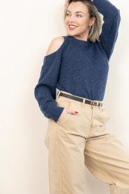 Dante6 |  Alpaca sweater with cut-out Nelian | dark blue | Picture 6