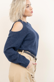 Dante6 |  Alpaca sweater with cut-out Nelian | dark blue | Picture 9