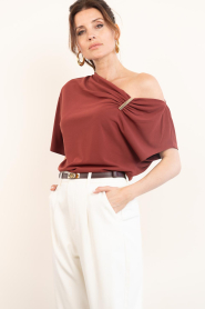 Dante6 :  Off-shoulder top Gou | burgundy - img4