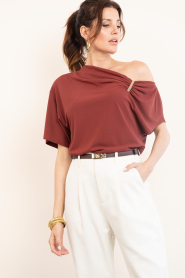 Dante6 :  Off-shoulder top Gou | burgundy - img5