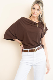 Dante6 |  Off-shoulder top Gou | brown | Picture 2