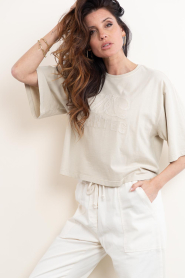 Dante6 |  Cropped T-shirt with logo Maimu | natural | Picture 4