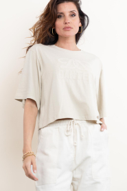 Dante6 |  Cropped T-shirt with logo Maimu | natural | Picture 6