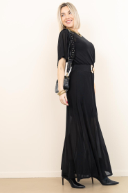 Dante6 |  Mesh maxi skirt Solis | black | Picture 3