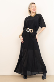 Dante6 |  Mesh maxi skirt Solis | black | Picture 5