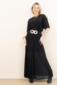 Dante6 |  Mesh maxi skirt Solis | black | Picture 6