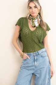 Dante6 |  Lace top with ruffles Viev | green | Picture 2