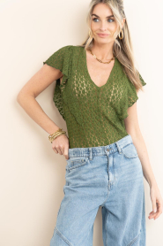 Dante6 |  Lace top with ruffles Viev | green | Picture 4