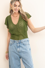 Dante6 |  Lace top with ruffles Viev | green | Picture 5