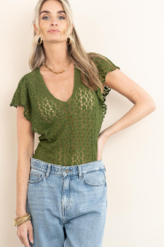 Dante6 |  Lace top with ruffles Viev | green | Picture 6
