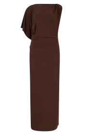 Dante6 |  Off shoulder maxi dress Aliki | brown