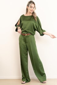Dante6 |  Satin trousers Jules | green | Picture 2
