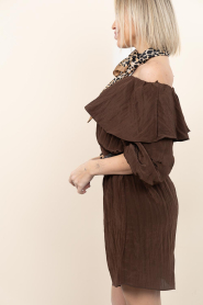 Dante6 |  Viscose off- shoulder dress Kyo | brown | Picture 8