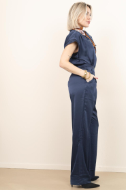 Dante6 |  Satin jumpsuit Dune | dark blue | Picture 6