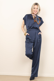 Dante6 |  Satin jumpsuit Dune | dark blue | Picture 3