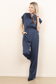 Dante6 |  Satin jumpsuit Dune | dark blue | Picture 4