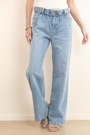 Dante6 |  Wide leg jeans with belt Nash | blue | Picture 4