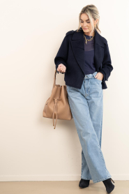 Dante6 |  Wide leg jeans with belt Nash | blue | Picture 3
