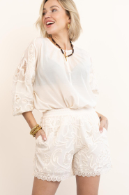 Dante6 |  Embroidered shorts Nive | natural | Picture 5